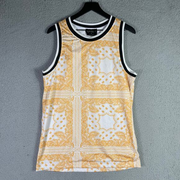 Baroque Bandana Print Gold Tank Top Men’s Medium Sleeveless Streetwear G-NET - Picture 10 of 10